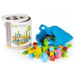 Lavinamosios medinės kaladėlės 100 vnt. Eco toys Miestas